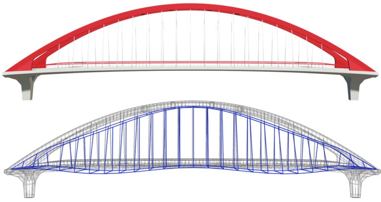 Tied-Arch-footbridge-with-deflection | DegreeTutors.com